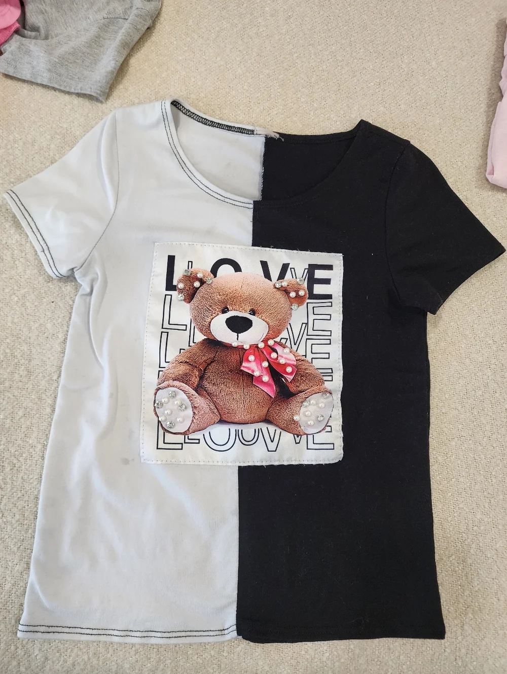 Girls' 5 Graphic Tee Bundle - Pink, Gray, Black, Light Pink
